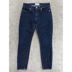Everlane Mid Rise Ankle Jeans Womens 27 Skinny Blue Dark Indigo Wash Minimalist
